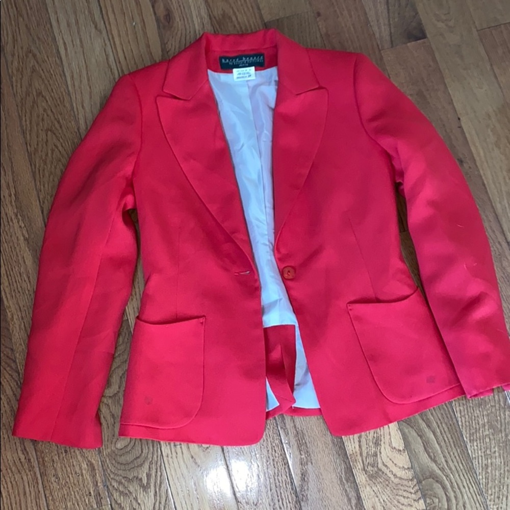 Harve Benard Red Single Button Pocket Blazer